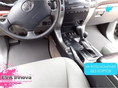 Коврики EVA 3D c бортами для Toyota Land Cruiser Prado 120 7 мест 2002 - 2009