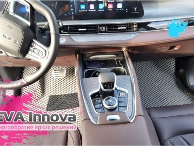 Коврики EVA 3D c бортами для Chery Tiggo 8 5 МЕСТ (в том числе Pro и Pro Max)