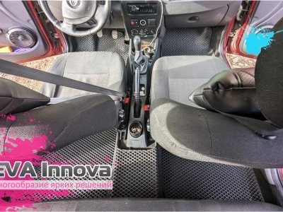 Коврики EVA 3D c бортами для Lada Largus (7 мест) большой 3 ряд